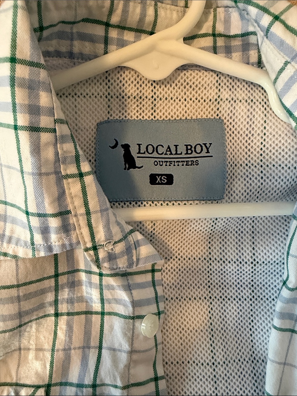 Local Boy Outfitters Boys' Green & Blue Plaid Button-Down Shirt
